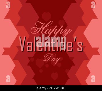 valentines day poster background illustration, with heart symbol polygon effect, dark red background, great for greeting cards, banners, Stock Vector