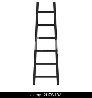 Ladder with rungs for climbing to the top, stepladder stock illustration Stock Vector