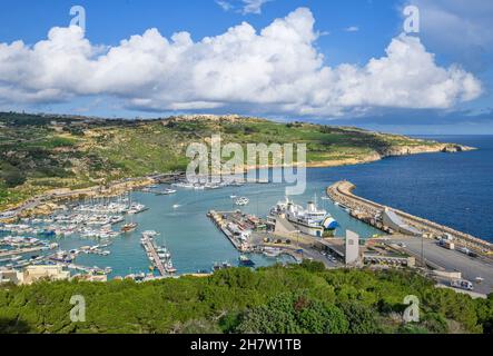 Hafen von Mgarr mit Fährterminal, Insel Gozo, Malta, Europa Stock Photo