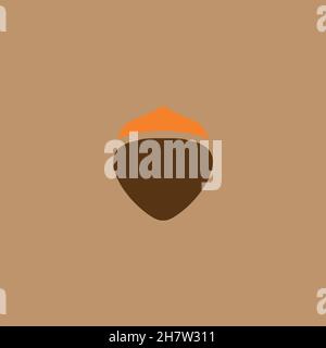 Hazel-nut line icon. Simple style hazel nut food company poster background symbol. Logo design element. T-shirt printing. Vector for sticker. Stock Vector