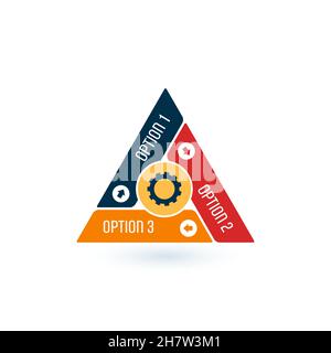 Infographics 3 options banner. Can be used for diagram, layout, options, steps, web design, infographics. Stock Vector illustration isolated on white Stock Vector
