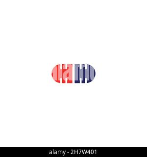Pill flat icon. Simple style medical pharmacy symbol. Logo design element. T-shirt printing. eps10. Vector for sticker. Stock Vector