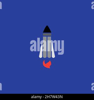 Rocket iconline icon. Simple style fast speed poster background symbol ...