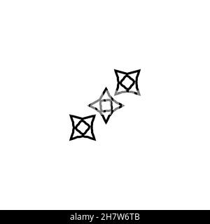 Ninja stars line icon. Simple style karate lessons poster background symbol. Logo design element. T-shirt printing. Vector for sticker. Stock Vector