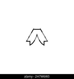 Pant line icon. Simple style unisex fashion poster background symbol. Logo design element. T-shirt printing. Vector for sticker. Stock Vector