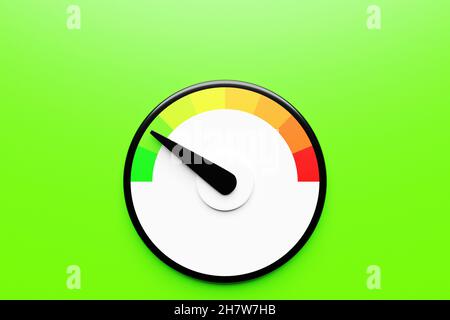 3d illustrating round control panel icon. High risk concept on ...