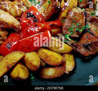 Tsigaristo - traditional Greek dish originating from Cret Stock Photo