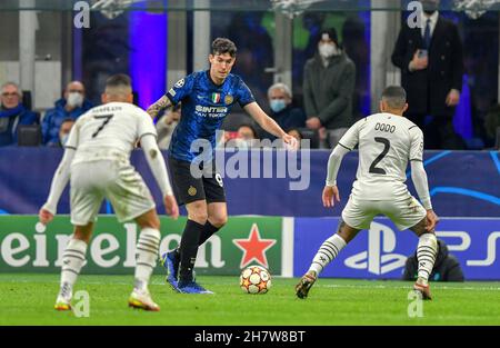 Milano, Italy. 24th Nov, 2021. Alessandro Bastoni (95) of Inter seen during the UEFA Champions League match between Inter and Shakhtar Donetsk at Giuseppe Meazza in Milano. (Photo Credit: Gonzales Photo/Alamy Live News Stock Photo