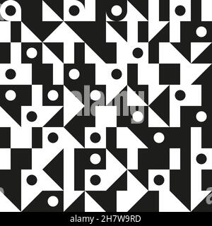 Geometric seamless pattern background. Black and white Stock Vector