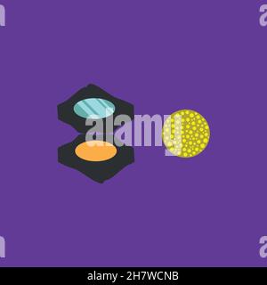 Woman face powder flat icon. Simple style woman beauty fashion symbol. Logo design element. T-shirt printing. eps10. Vector for sticker. Stock Vector