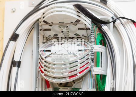 Fiber Distribution Box. PLC Splitter Ftth Terminal Box Stock Photo