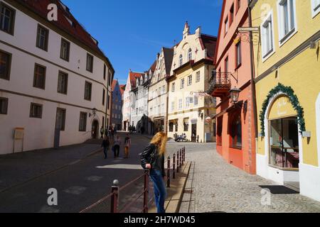 Fuessen town in the Alps in Bavaria, Germany, on a fine day in March Stock Photo