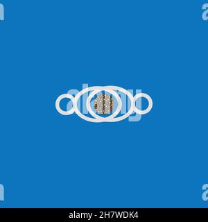 Cigar cutter line icon. Simple style no smoke room door symbol. Logo design element. T-shirt printing. Vector for sticker. Stock Vector