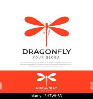 Simple dragonfly logo design template,illustration,symbol.icon Stock Vector