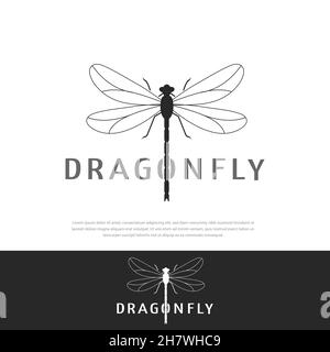 Dragonfly Logo Icon Design Template. Elegant, Modern, Premium - Vector Stock Vector
