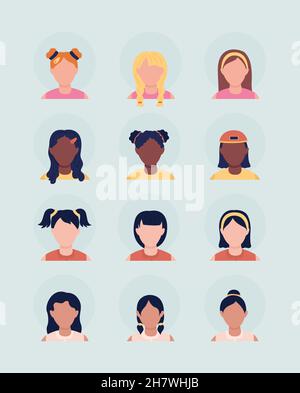 indian girl face avatar cartoon in black and white Stock Vector Image ...