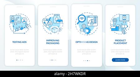 Use of neuroscience onboarding mobile app page screen Stock Vector
