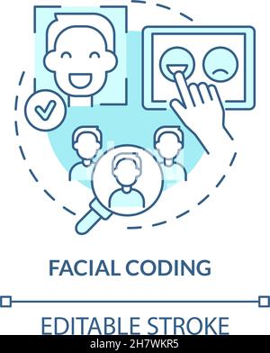 Reading faces concept icon Stock Vector