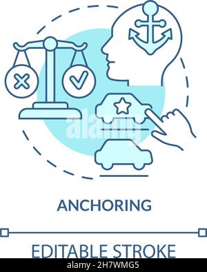 Anchoring bias concept icon Stock Vector