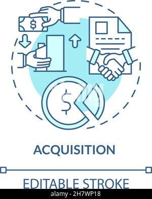 Acquisition blue concept icon Stock Vector