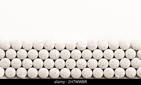 white pills on white background. white pills copy space Stock Photo