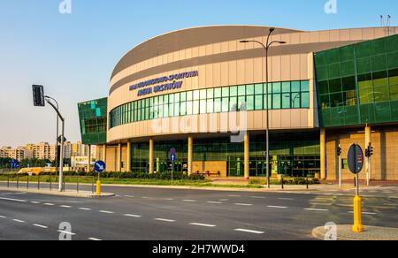 Warsaw, Poland - July 24, 2021: Arena Ursynow sports and recreation complex at Pileckiego street in Ursynow district of Warsaw in central Poland Stock Photo
