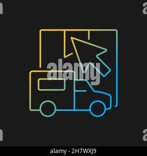 Online shipping request gradient vector icon for dark theme Stock Vector