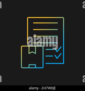Delivery bill of landing document gradient vector icon for dark theme Stock Vector