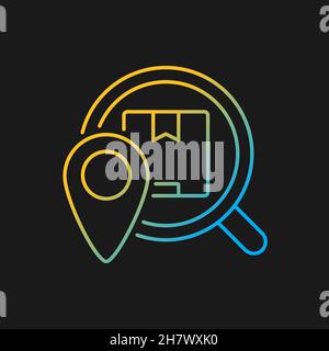 Shipment tracking package gradient vector icon for dark theme Stock Vector