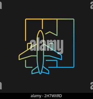 Worldwide air shipping service gradient vector icon for dark theme Stock Vector