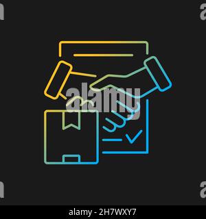 Shipment contract gradient vector icon for dark theme Stock Vector