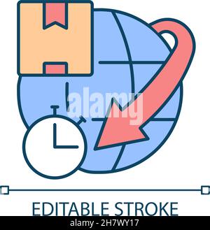Expedited international shipping RGB color icon Stock Vector
