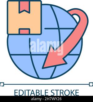 International order delivery professional service RGB color icon Stock Vector