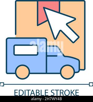 Online shipping request RGB color icon Stock Vector