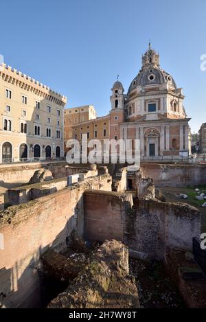 Italy, Rome, Piazza Venezia, ruins of the Hadrian's Auditoria Stock Photo