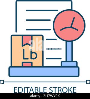 International delivery packing list Lb RGB color icon Stock Vector