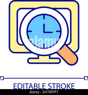 Track online time RGB color icon Stock Vector