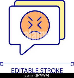 Hate comment RGB color icon Stock Vector