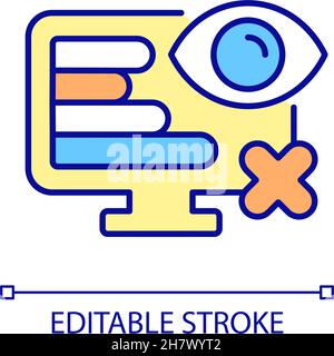 Identify computer problem RGB color icon Stock Vector