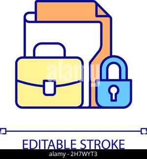 Safe business documents RGB color icon Stock Vector