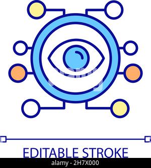 Digital surveillance RGB color icon Stock Vector