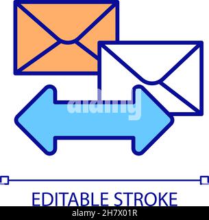 Both side communication RGB color icon Stock Vector