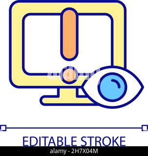 Digital monitoring problem RGB color icon Stock Vector