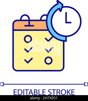 Task schedule RGB color icon Stock Vector