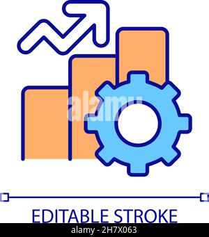 Statistics growth RGB color icon Stock Vector