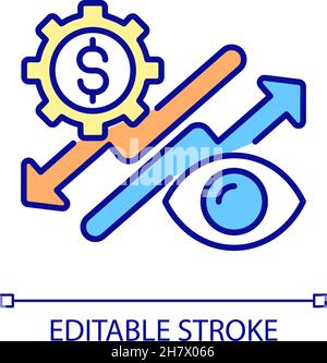 Statistic comparison RGB color icon Stock Vector