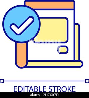 Analyze webpage RGB color icon Stock Vector
