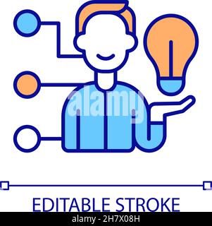 HR successful control RGB color icon Stock Vector