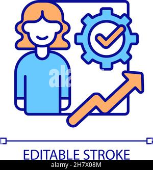 Improve employee performance RGB color icon Stock Vector