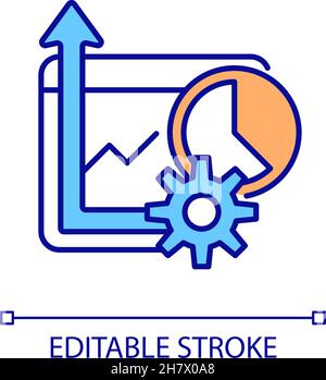 Increase performance RGB color icon Stock Vector